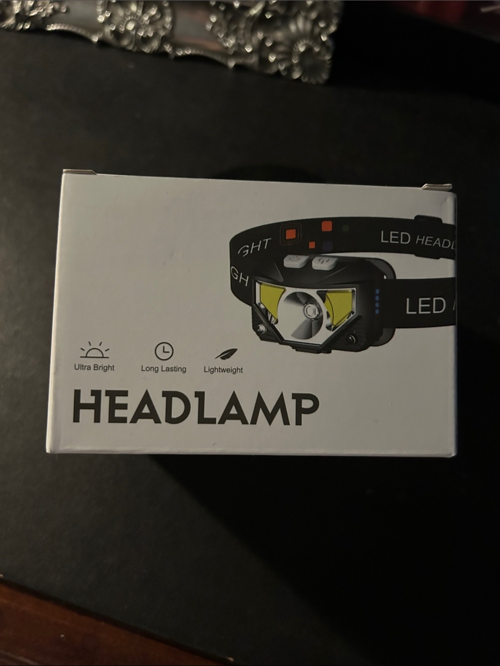 LED Headlamp with Adjustable Strap - Black and Yellow